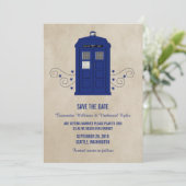 Polizeibox Save the Date Einladung V6 (Stehend Vorderseite)