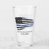 Polizeichaft Thin Blue Line Personalisiert Glas (Rückseite)
