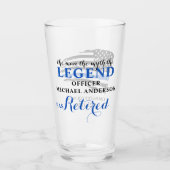 Polizeichaft Thin Blue Line Personalisiert Glas (Vorderseite)