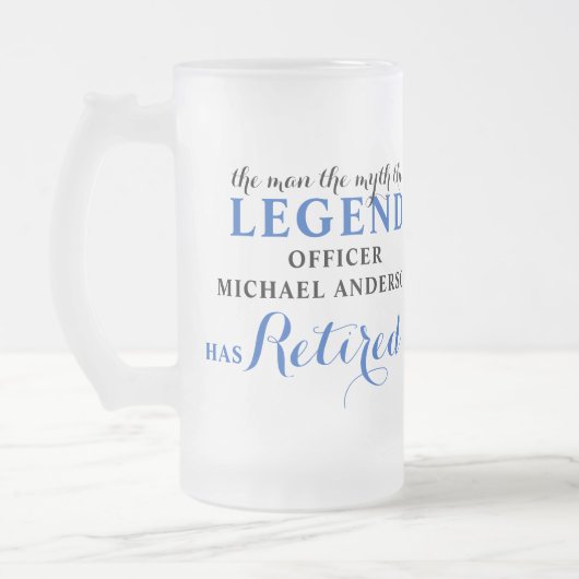 Polizeichaft Thin Blue Line Personalisiert Mattglas Bierglas (Links)