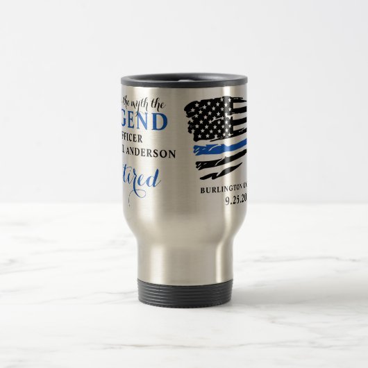 Polizeichaft Thin Blue Line Personalisiert Reisebecher (Mittel)