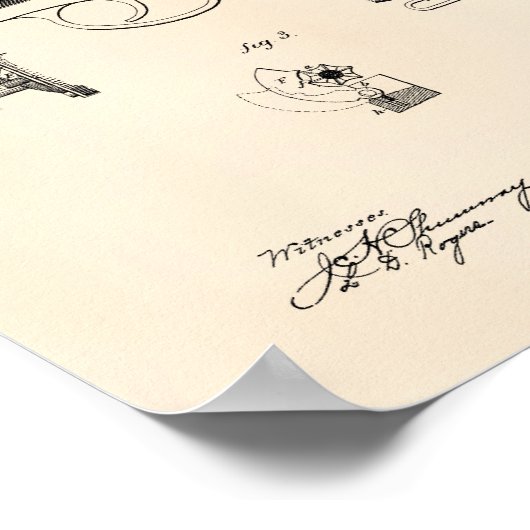 Polizeichef 1881 Patentart - Alter Peper Poster (Ecke)