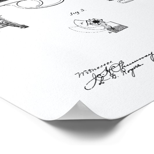 Polizeichef 1881 Patentschrift - Weißbuch Poster (Ecke)