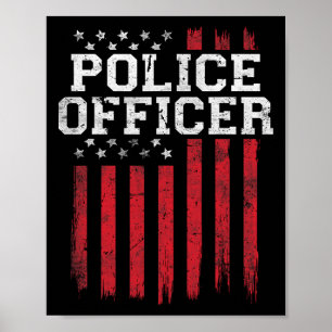 Polizeichef American Flag Usa Patriot Patriotic Poster