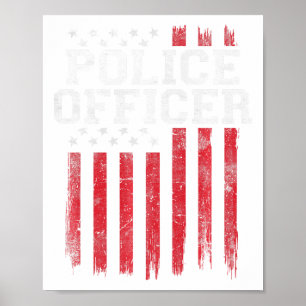 Polizeichef American Flag Usa Patriot Patriotic Poster