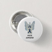Polizeichef Angel Awareness Ribbon Buttone Button (Vorne & Hinten)