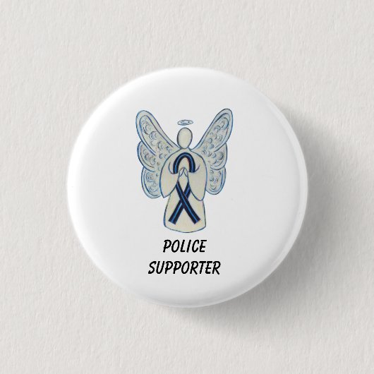 Polizeichef Angel Awareness Ribbon Buttone Button (Vorderseite)