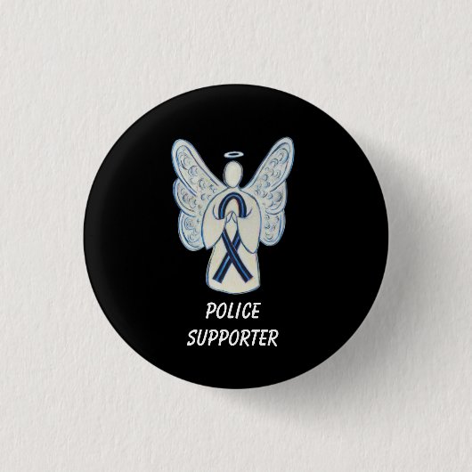 Polizeichef Angel Awareness Ribbon Buttone Button (Vorderseite)