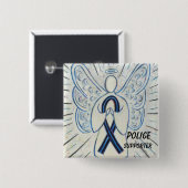 Polizeichef Angel Awareness Ribbon Buttone Button (Vorne & Hinten)