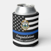 Polizeichef Auslieferung Thin Blue Line-Logo Dosenkühler (Kanne Vorderseite)