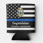 Polizeichef Auslieferung Thin Blue Line-Logo Dosenkühler (Rückseite)
