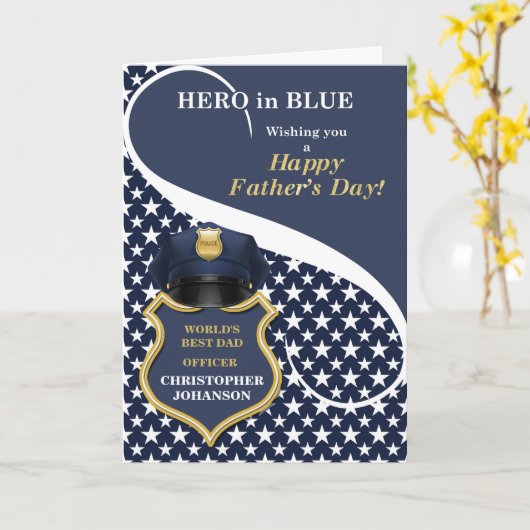 Polizeichef Bester Vater am Weltvatertag Karte (Gelbe Blume)
