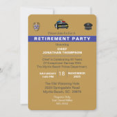 Polizeichef Blue Line Gold Rentierung Einladung (Vorderseite)