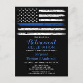 Polizeichef Custom Thin Blue Line Rentirement Ankündigungspostkarte (Vorderseite)