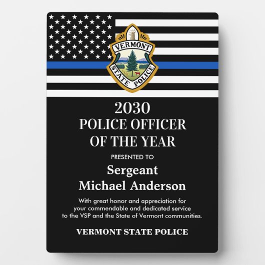 Polizeichef der Abteilung Logo Award Fotoplatte (Vorderseite)