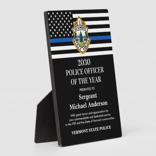 Polizeichef der Abteilung Logo Award Fotoplatte (Seite)