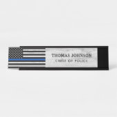 Polizeichef der dünnen blauen Linie Rustikales Hol Schreibtischnamensplakette (Vorderseite )