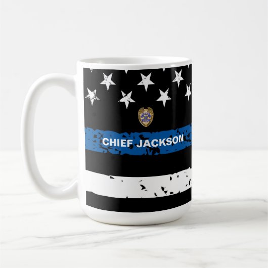 Polizeichef der Thin Blue Line Kaffeetasse (Links)
