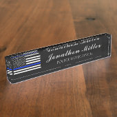 Polizeichef der Thin Blue Line Namensplakette (Seite)