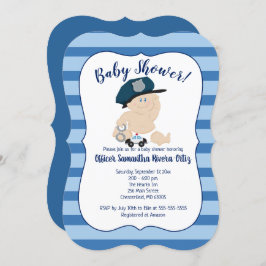 Polizeichef des Baby Polizisten gestreift Moderne  Einladung