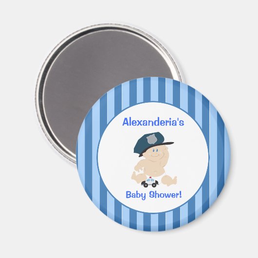 Polizeichef des Baby Polizisten Runde Custom Gevor Magnet (Vorderseite/Rückseite)