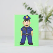 Polizeichef des niedlichen Cartoon Postkarte (Stehend Vorderseite)