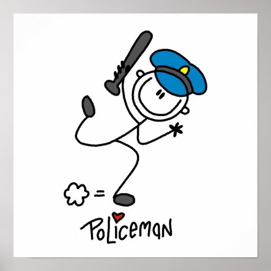 Polizeichef des Strichmännchens Poster (Vorne)