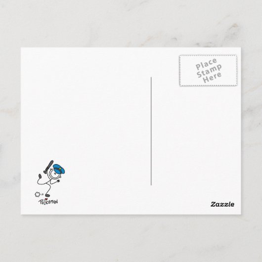 Polizeichef des Strichmännchens Postkarte (Rückseite)