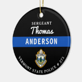 Polizeichef für personalisierte Thin Blue Line Keramik Ornament (Links)