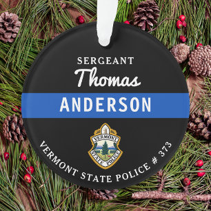 Polizeichef für personalisierte Thin Blue Line Ornament