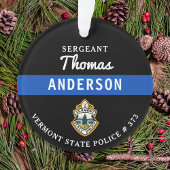 Polizeichef für personalisierte Thin Blue Line Ornament
