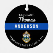 Polizeichef für personalisierte Thin Blue Line Ornament Aus Metall (Vorderseite)