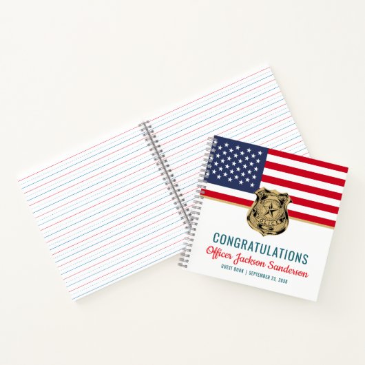 Polizeichef Militärruhestandsflagge Notizblock (Innenseite)