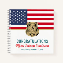 Polizeichef Militärruhestandsflagge Notizblock