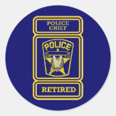 Polizeichef Remüdes Abzeichen Runder Aufkleber (Vorderseite)