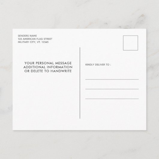 Polizeichef Ruhestand Party USA Flag Ankündigungspostkarte (Rückseite)