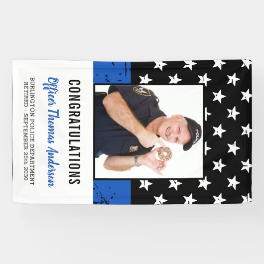 Polizeichef Thin Blue Line Renten Party Banner (Horizontal)