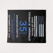 Polizeichef Thin Blue Line Renten Party Wandteppich (Vorderseite (Horizontal))