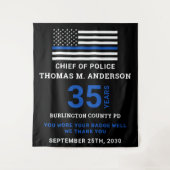 Polizeichef Thin Blue Line Renten Party Wandteppich (Vorderseite)