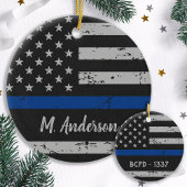 Polizeichef - Thin Blue Line USA - amerikanische F Keramik Ornament