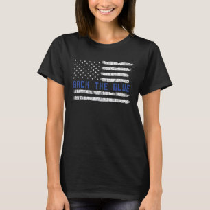 Polizeichef Vintage Flagge Zurück zum blauen Ameri T-Shirt
