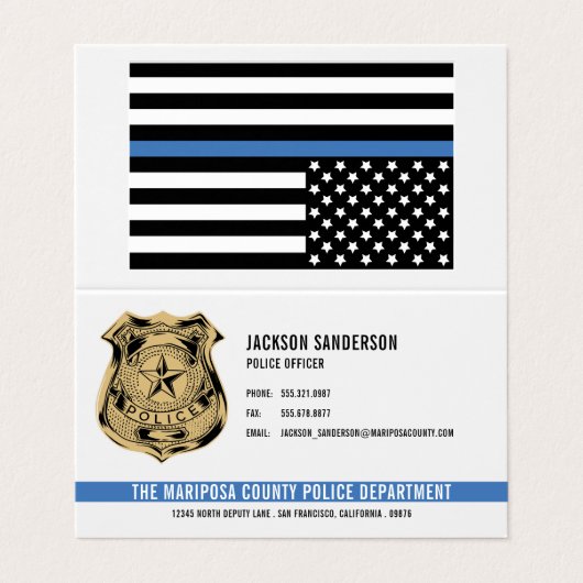Polizeichef Visitenkarten (Außenseite Aufgefaltet)