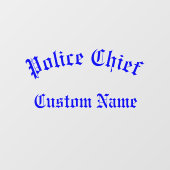 Polizeichef von Thin Blue Line Fensteraufkleber (Blatt)