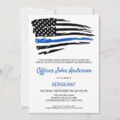 Polizeichef Werbeaktion Thin Blue Line Party Invi Einladung (Vorderseite)