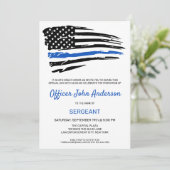 Polizeichef Werbeaktion Thin Blue Line Party Invi Einladung (Stehend Vorderseite)