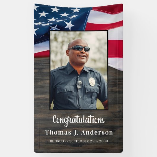 Polizeichef-Zurückstellung amerikanisches Party Banner (Vertikal)