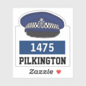 Polizeicholle mit Name- und Nummernaufkleber Aufkleber (Blatt)