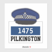 Polizeicholle mit Name- und Nummernaufkleber Aufkleber (Blatt)