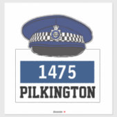 Polizeicholle mit Name- und Nummernaufkleber Aufkleber (Blatt)