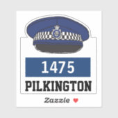 Polizeicholle mit Name- und Nummernaufkleber Aufkleber (Blatt)